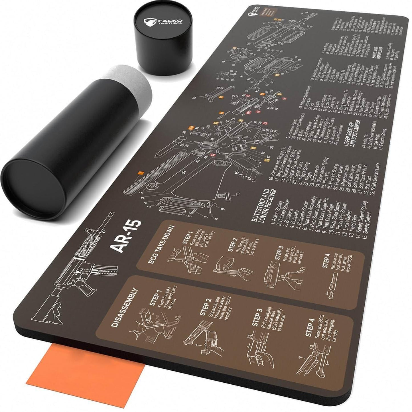 AR-15 Gun Cleaning Mat with Diagram