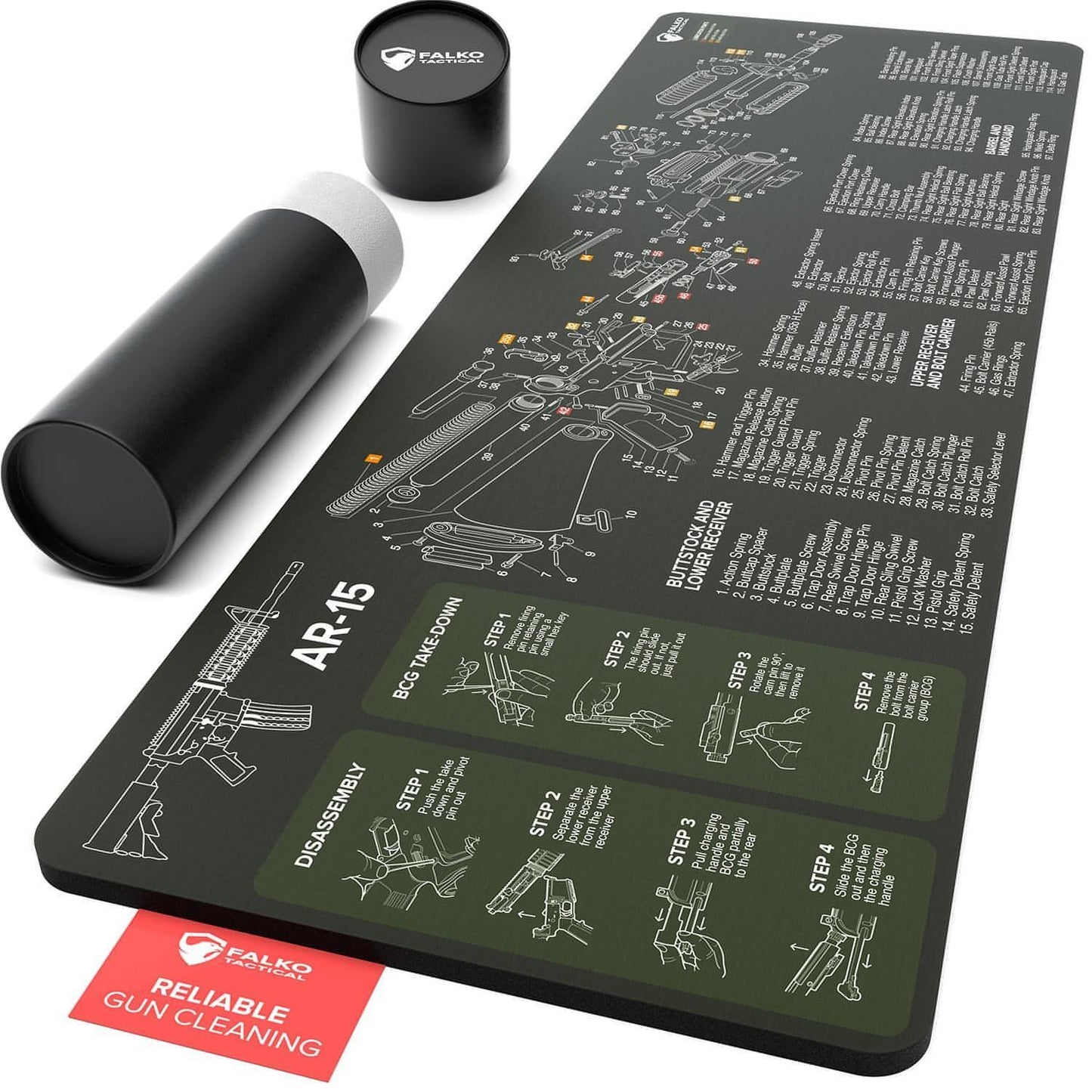 AR-15 Gun Cleaning Mat with Diagram
