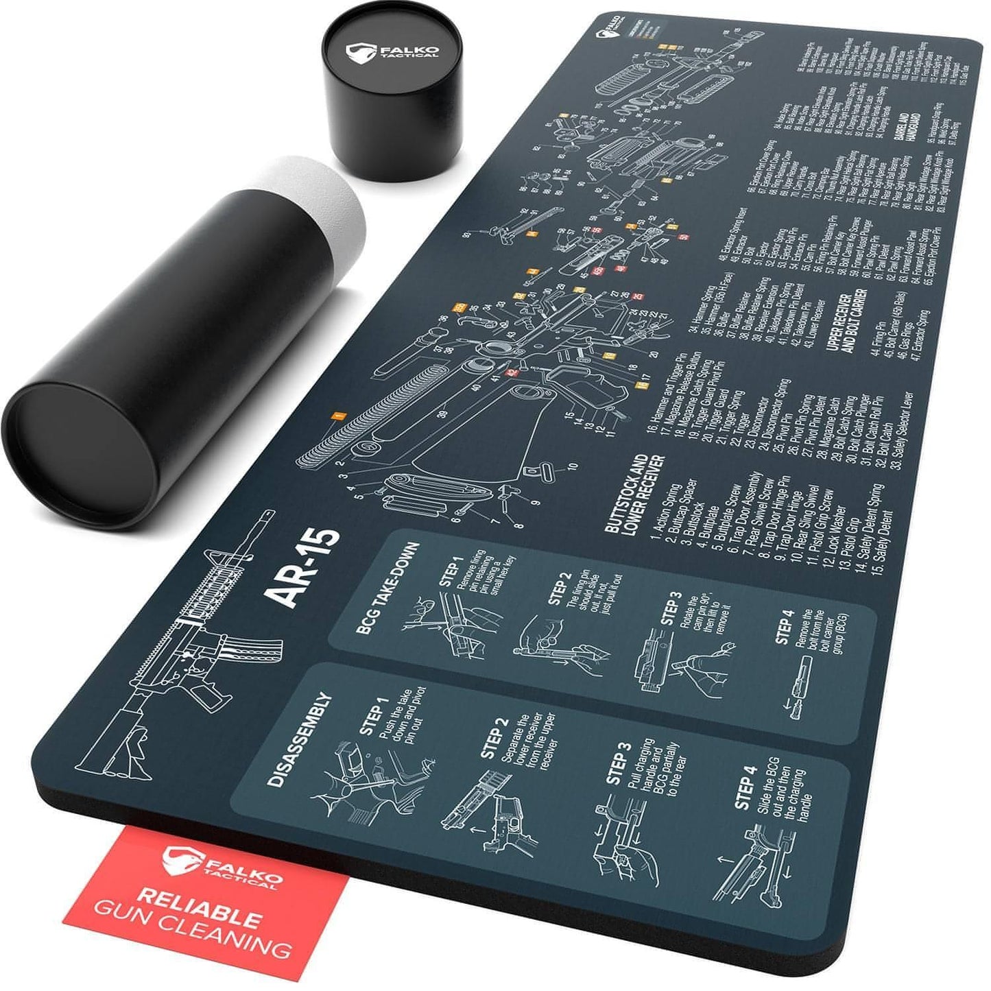 AR-15 Gun Cleaning Mat with Diagram