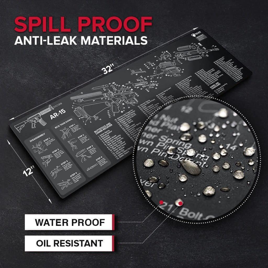 AR-15 Gun Cleaning Mat with Diagram