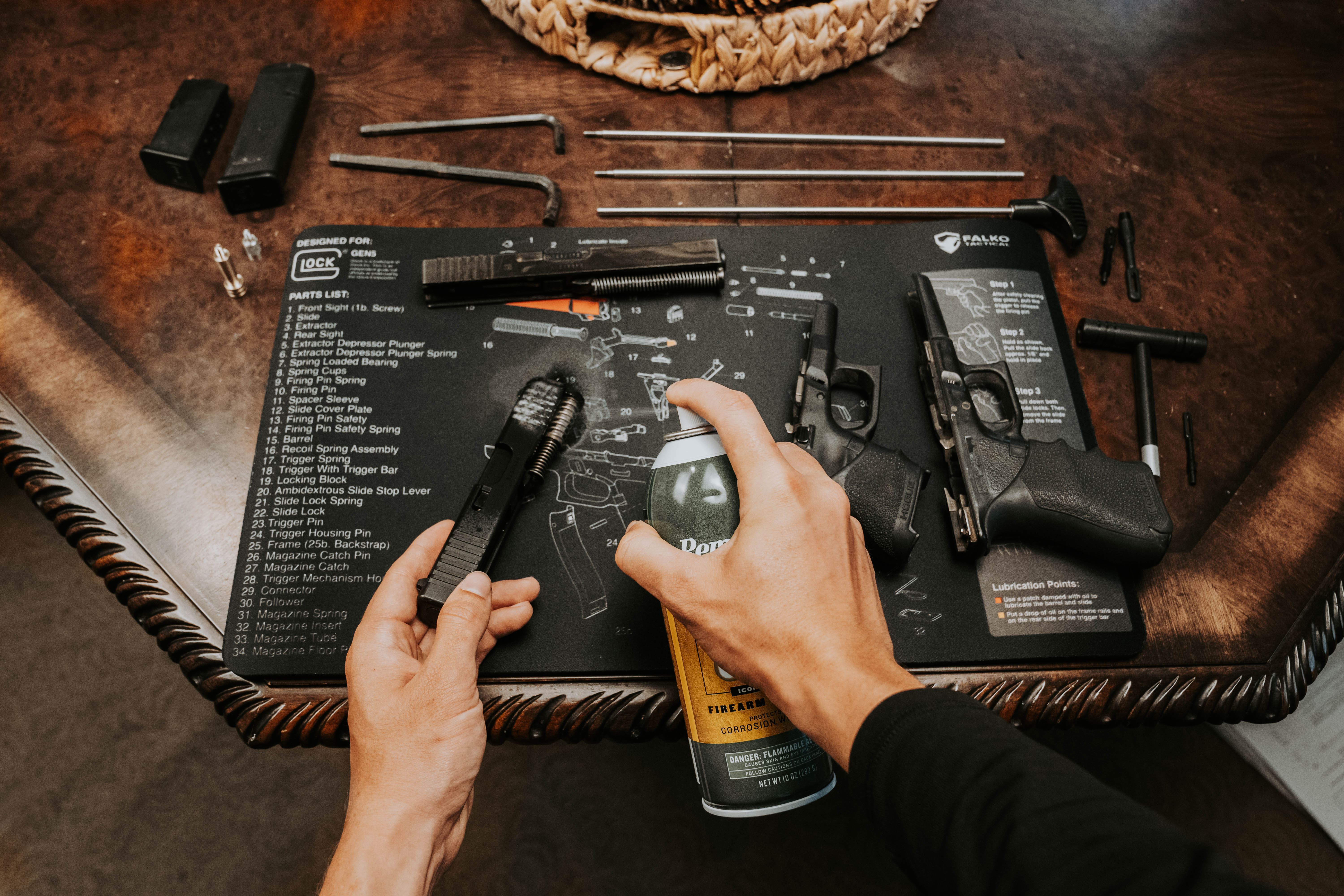 Glock Gun Cleaning Mat with Diagram – Falko Tactical