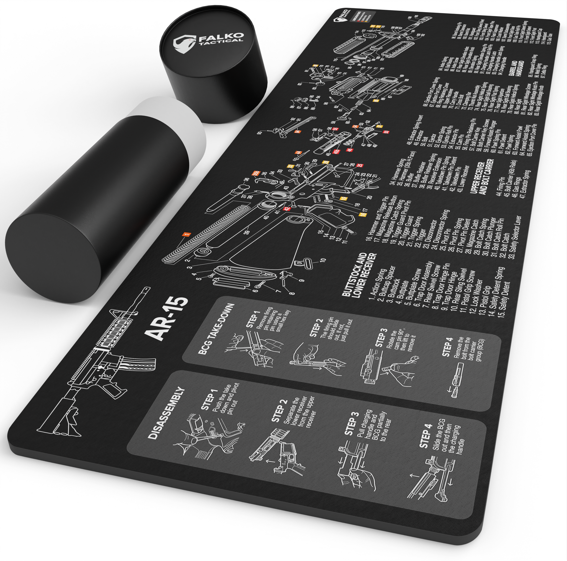 AR-15 Gun Cleaning Mat with Diagram – Falko Tactical